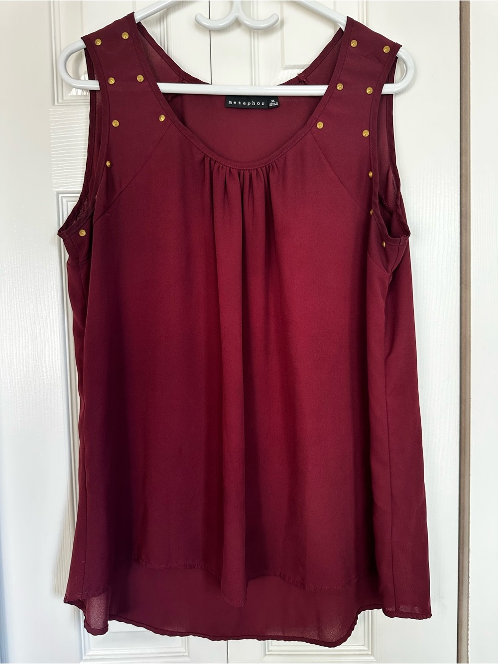 Metaphor Burgundy Sleeveless Studded Camisole #53